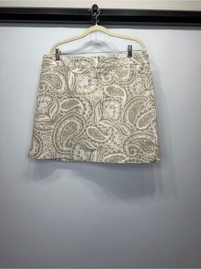 croft & barrow tan paisley skort | size 16 regular